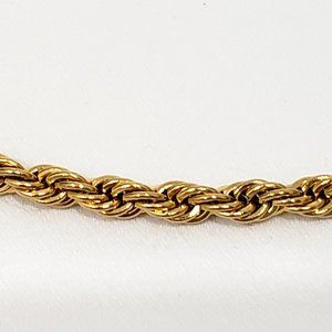 Unisex 14K YG over 317L Surgical Stainless Steel 24 in Rope Necklace 5mm